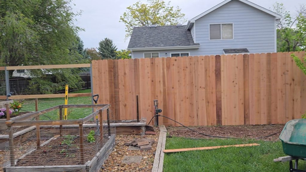 Residential cedar privacy fence installation